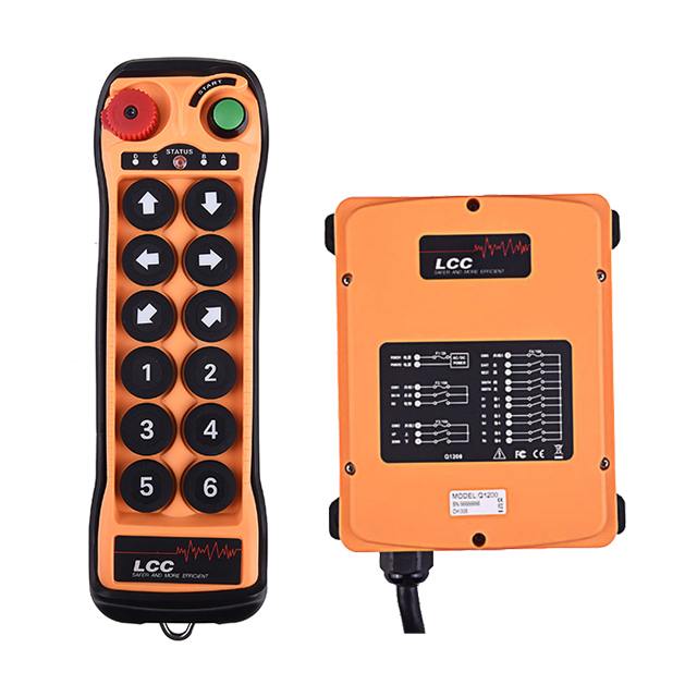 Q1200 Industrial 12 Keys 110V 220V 380V 433mhz Wireless Crane Winch Remote Control