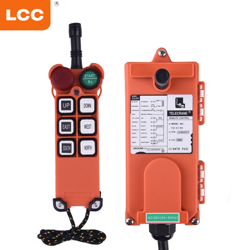 F21-E1 Lcc 24V 6 Key Crane Rf on Off Industrial Remote Control Switch