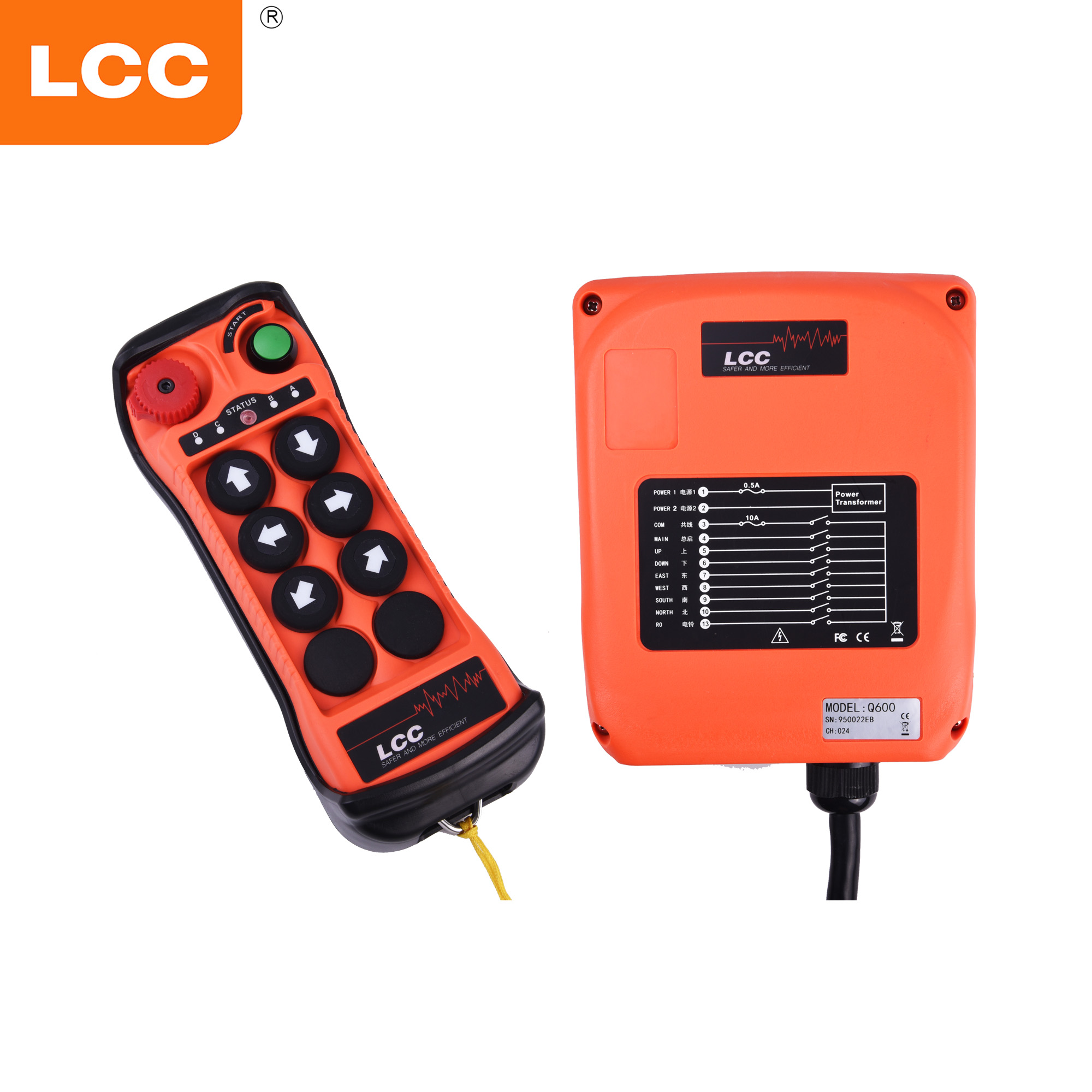 Q600 6 Channels Durable Electric Hoist Lift Wireless Receiver