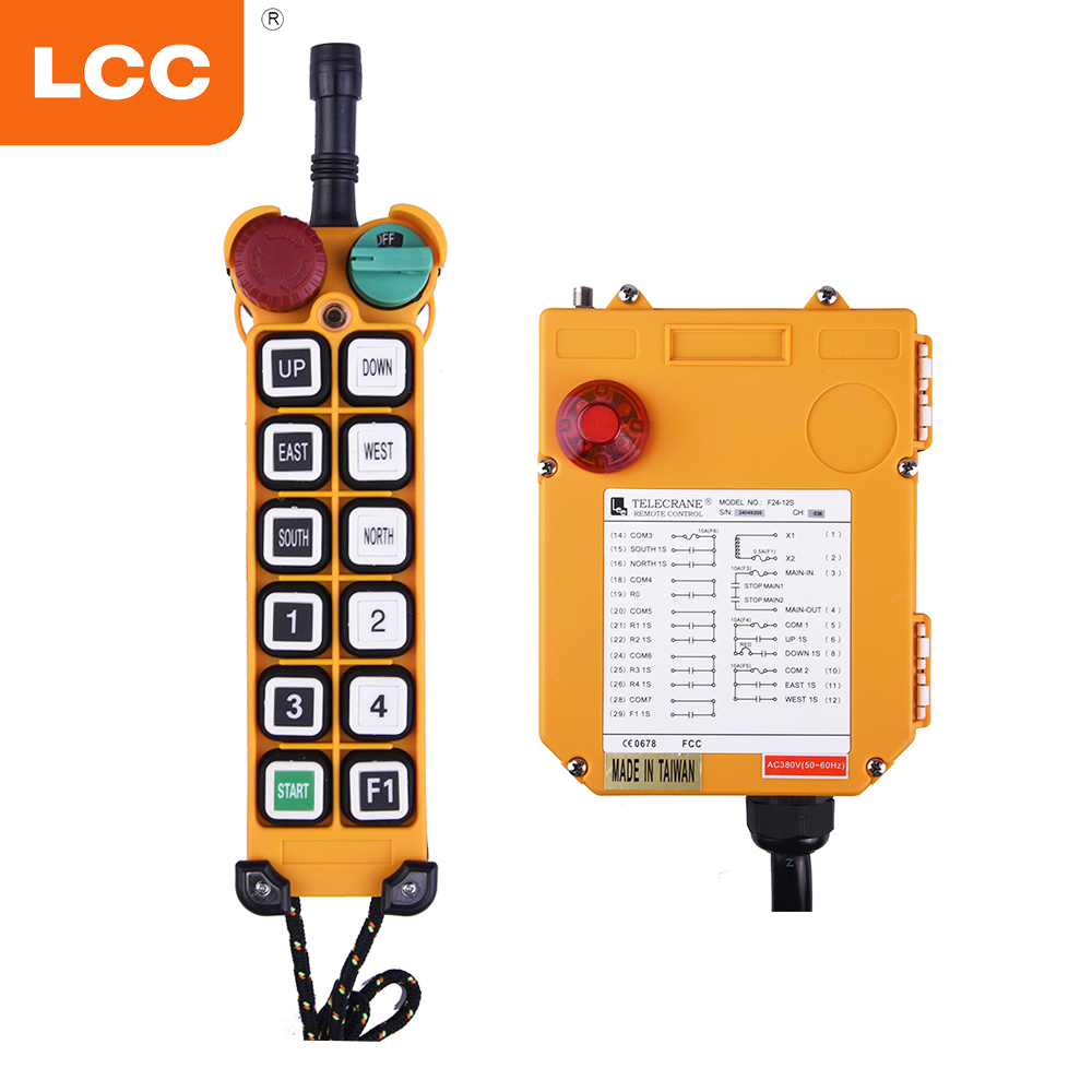 F24-12s Industrial Radio 315/433mhz 12 Buttons Single Speed Wireless Crane Radio Remote Control for Truck Cranes