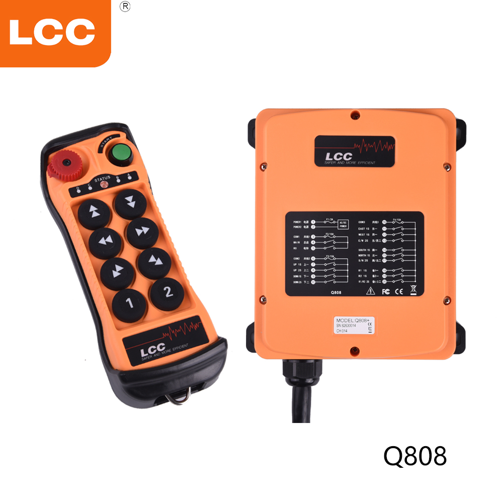 Q808 8 Buttons Push Button Double Speed Industrial Radio Remote Control for Crane