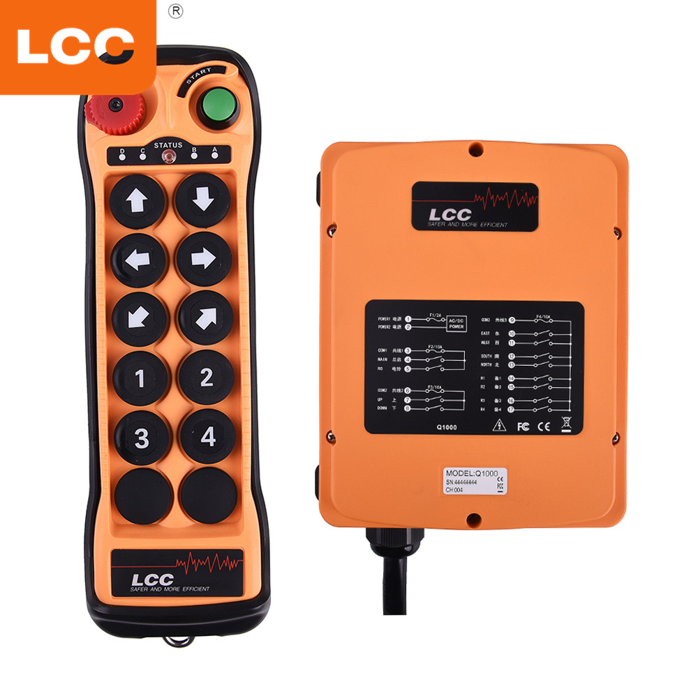 Q1000 Waterproof 10 Buttons Radio Industrial Wireless Remote Control Switch for Lifting